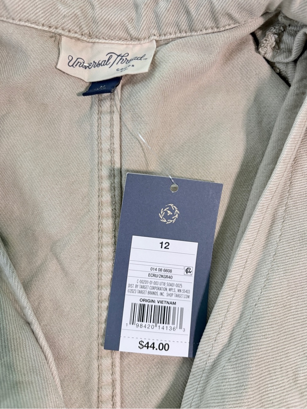 NWT Universal Thread Mushroom Gray Denim Utility Jumpsuit Size 12 Reg - Picture 10 of 14